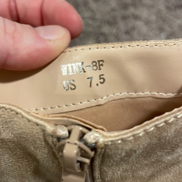 Taupe rhinestone boots - Picture 2 of 3